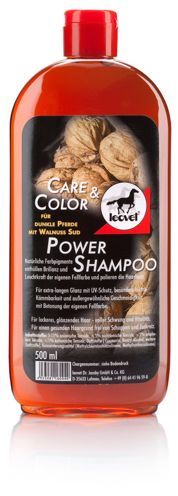 Leovet Power Shampoo mit Walnuss für dunkle Pferde 500 ml