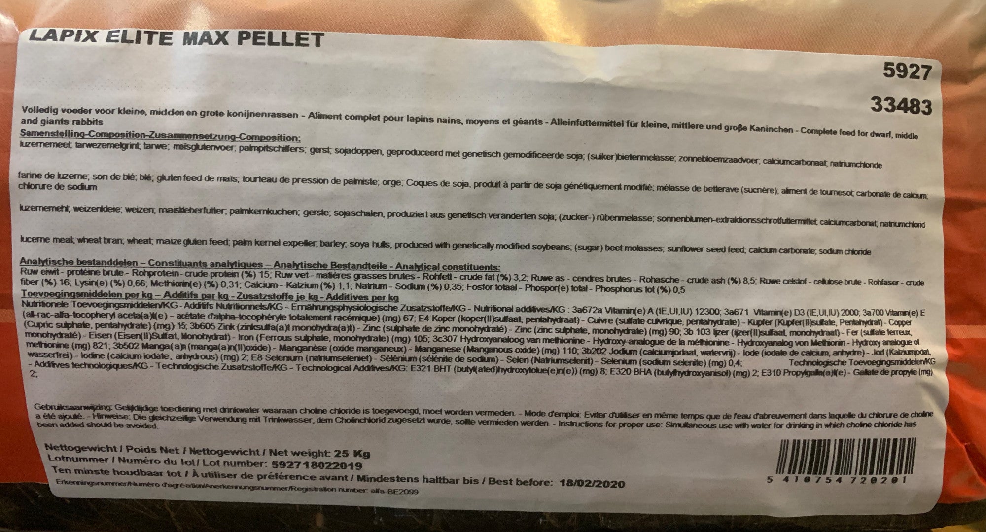 Deli Nature Lapix Kaninchen Pellet 20 kg