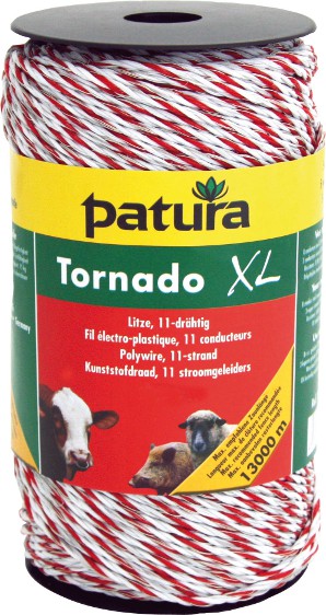 Tornado XL Litze, 200 m Rolle 8 Niro 0,20 mm, 3 Cu 0,30 mm, weiss-rot